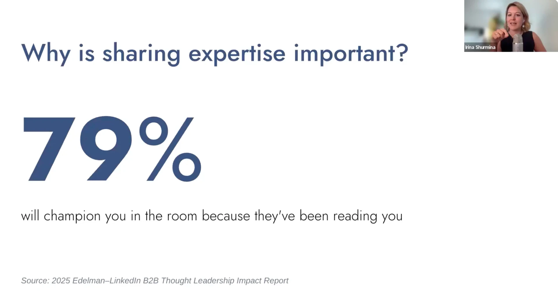 Webinar slide: why is sharing expertise important