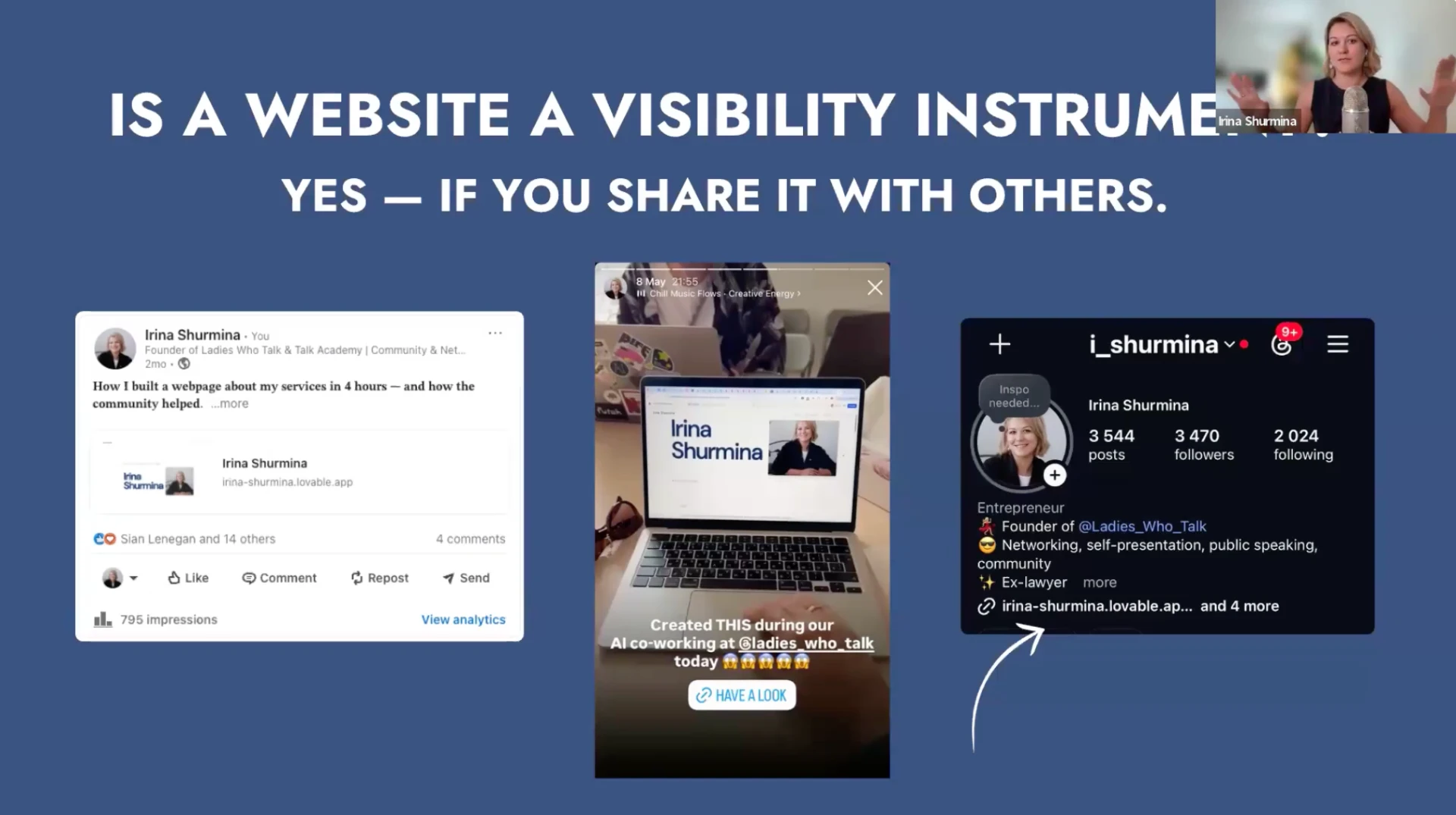 Webinar slide: is a website a visibility instrument